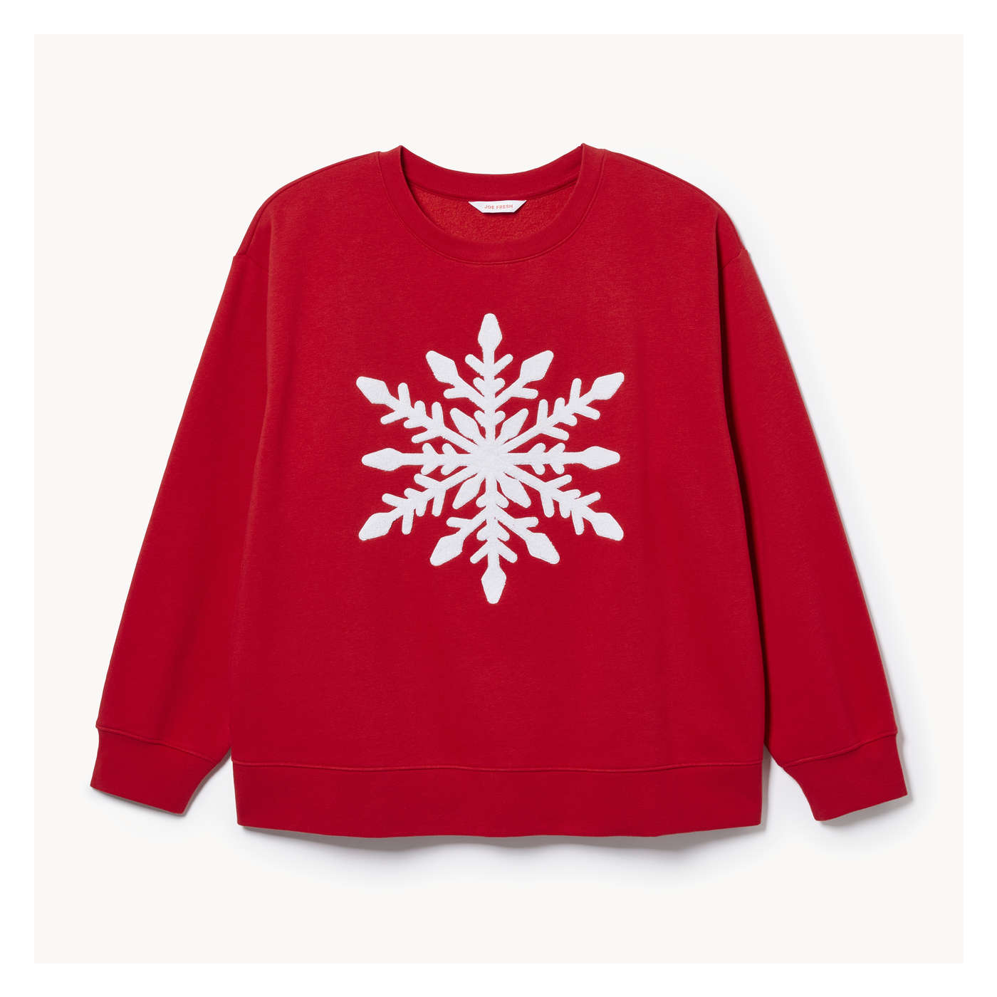 Snowflake Pullover in Bright Red from Joe Fresh